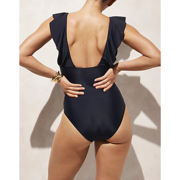 NWT J. Crew Ruched Ruffle One Piece Swim Suit 0 Fuschia Pink Beach BP222 J.Crew - Picture 5 of 6